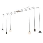 Emibig Pendelleuchte Fuji Stahl Schwarz | Geeignet für 2x E14 - Max 10W, 2x GU10 - Max 10W, 2x GX53 - Max 10W
