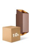 Mehrfachpackung 10x Nordlux Nico Wandleuchte Aluminium Rostig Up & Down | IP54 - Geeignet für 2x GU10