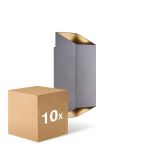 Mehrfachpackung 10x Nordlux Nico Wandleuchte Aluminium Anthrazit Up & Down | IP54 - Geeignet für 2x GU10