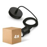 Mehrfachpackung 4x Philips Cord Vintage E27 Schwarz