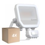 Mehrfachpackung 4x Ledvance Led-Scheinwerfer Aluminium Weiß 17W 2200lm 100D - 830 Warmweiß | IP65 - Bewegungs- Und Lichtsensor - Symmetrisch