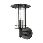 Eglo Wandleuchte Lisio 1 Rostfreier Stahl Schwarz | IP44 - Geeignet für 1x E27