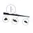 Bright Choice Rail Set 1-Phasen 3 Meter Schwarz | incl. Abschlusskappe, Stromanschluss und L-Verbinder