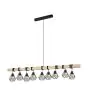 Eglo Pendelleuchte Townshend 5 Stahl Holz Schwarz | IP20 - Geeignet für 9x E27 