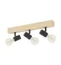 Eglo Deckenleuchte Townshend 3 Holz Stahl Schwarz | IP20 - Geeignet für 3x E27 