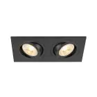 SLV New Tria 155 Spot Aluminium Schwarz Quadrat | Geeignet für 2x GU10 