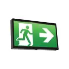 Ansell LED Wandhalterung Notausgangsschild  End LED Schwarz 2.5W 18lm - 860 Tageslichtweiß | Selbsttest
