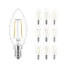Mehrfachpackung 10x Philips Corepro LED Kerze E14 Fadenlampe Klar 2W 250lm – 827 – Extra Warmweiß | Ersatz für 25W