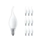 Mehrfachpackung 10x Philips Corepro LED Kerze E14 Gebogen-tip Matt 2.2W 250lm - 827 Extra Warmweiß - Ersatz Für 25W