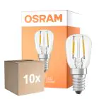 Mehrfachpackung 10x Osram Spezial T LED E14 Röhrenförmig Fadenlampe Klar 1.6W 50lm - 824 Extra Warmweiß | Ersatz Für 5W