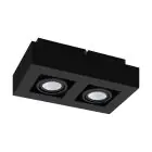 Eglo Decke Spot Mendoza Stahl Schwarz 9.4W 690lm - 830 Warmweiß | Dimmbar - Geeignet für 2x GU10