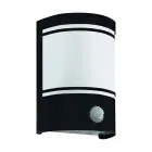 Eglo Wandleuchte Cerno Stahl Schwarz | IP44 - Geeignet für 1x E27 - Bewegungssensor